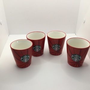 Starbucks coffee espresso cup mug 3oz ceramic set of 4 in almost new condition